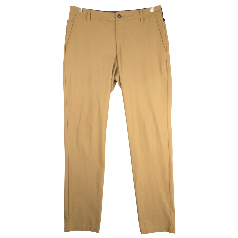 Birddogs Men Khaki Tan Boomstick Pants Stretch Golf Chino 34x32‎ (Fits 34x30)